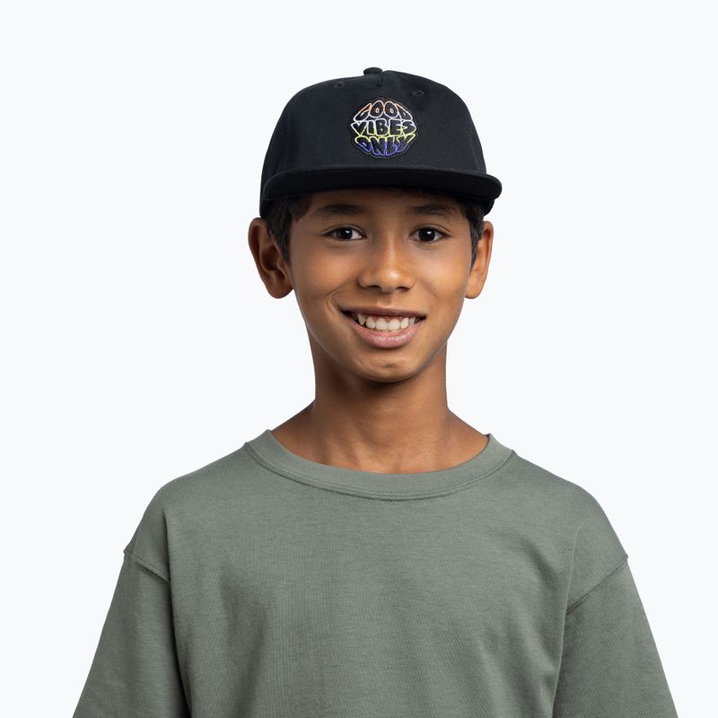 Cappellino con visiera per bambini BUFF Snapback Solid black 3