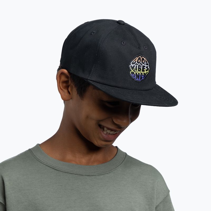 Cappellino con visiera per bambini BUFF Snapback Solid black 4
