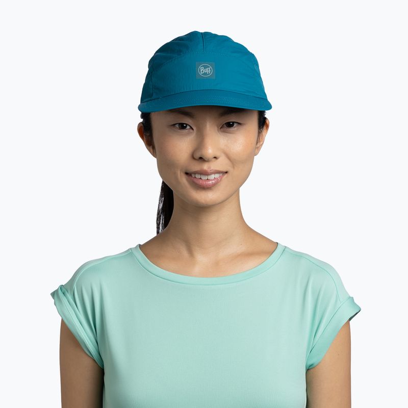 Cappellino con visiera BUFF Speed solid teal 3