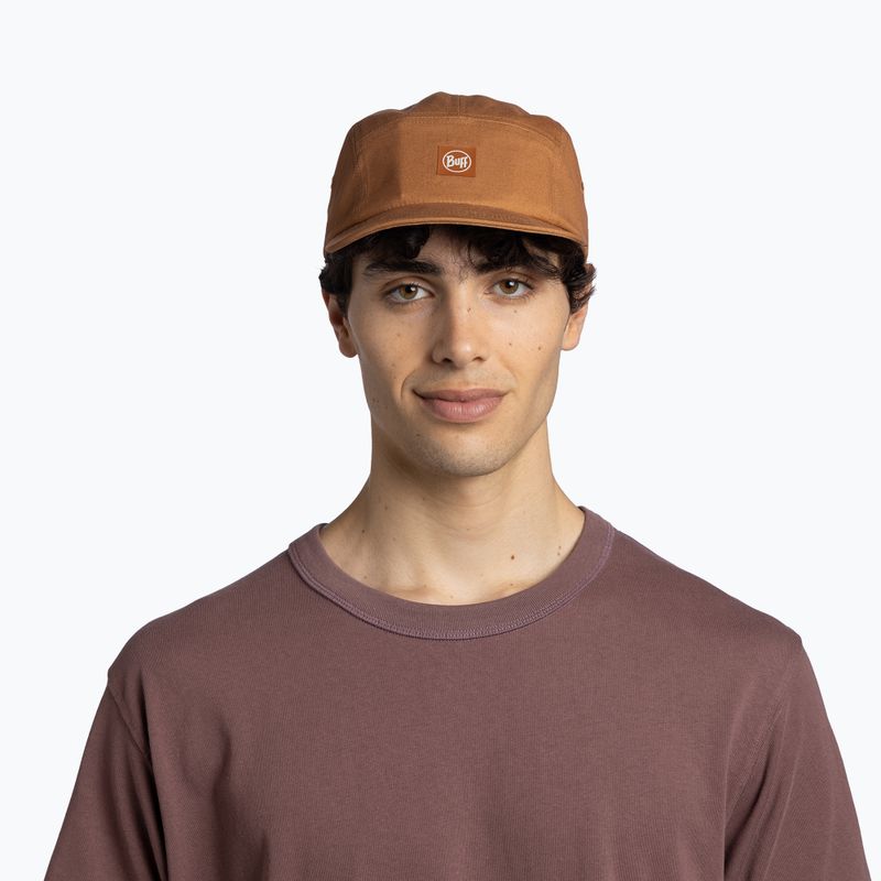 Cappellino con visiera BUFF 5 Venture panel solid camel 3