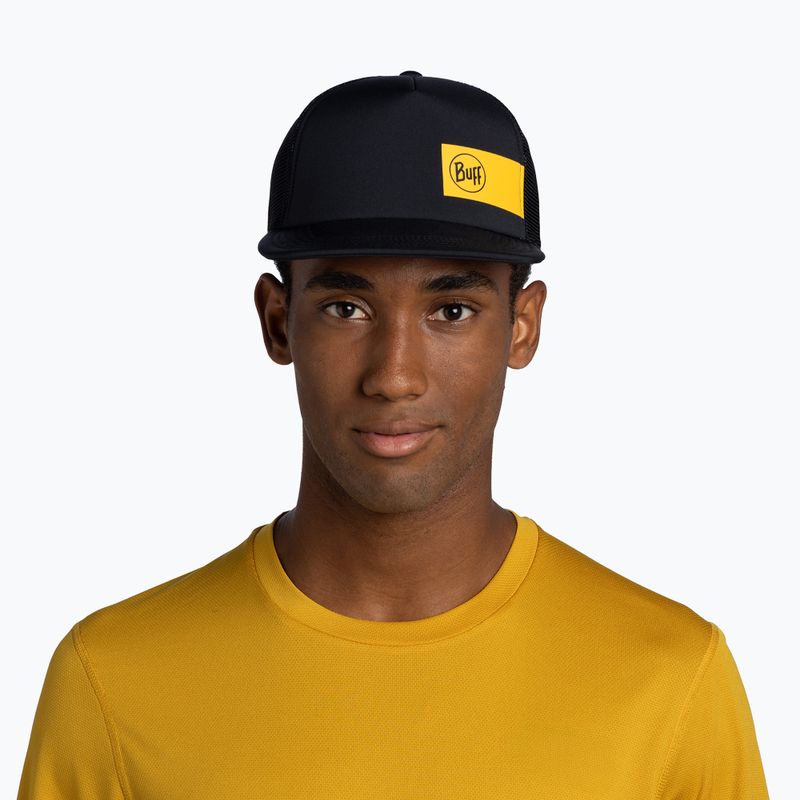 Cappellino con visiera BUFF Explore Trucker cream logo black 3