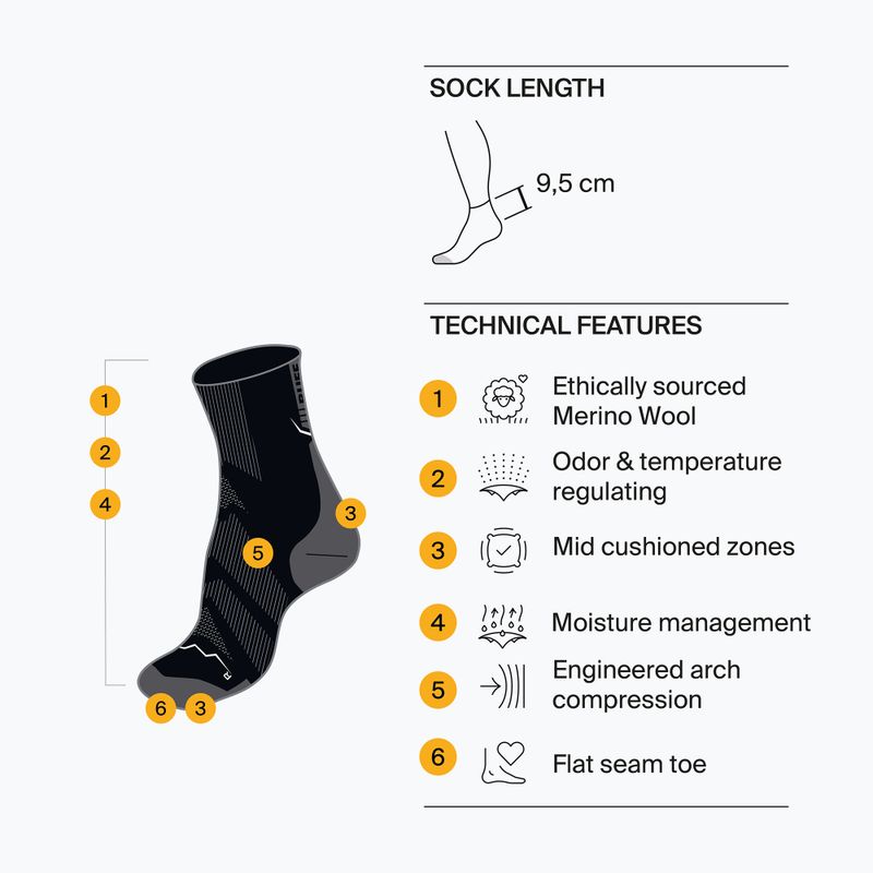 Calzini BUFF Merino Lightweight Quarter LWQ3 ginger 4