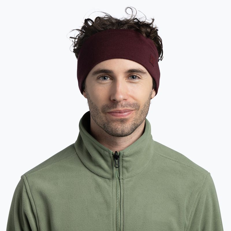 Fascia per la testa BUFF Merino Wide garnet 2