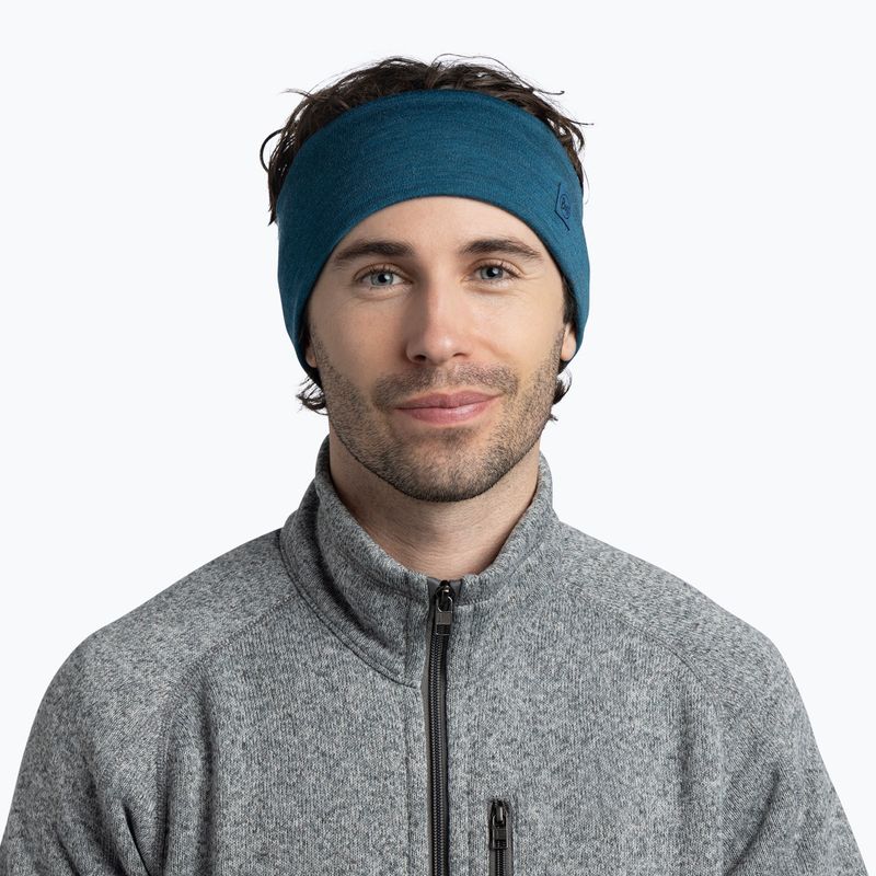Fascia per la testa BUFF Merino Wide ocean 2