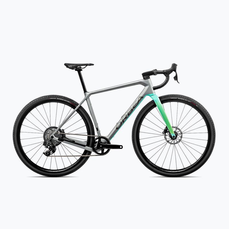 Orbea Terra M31e Team 1X 2023 pietra argento/verde ghiaccio bici gravel