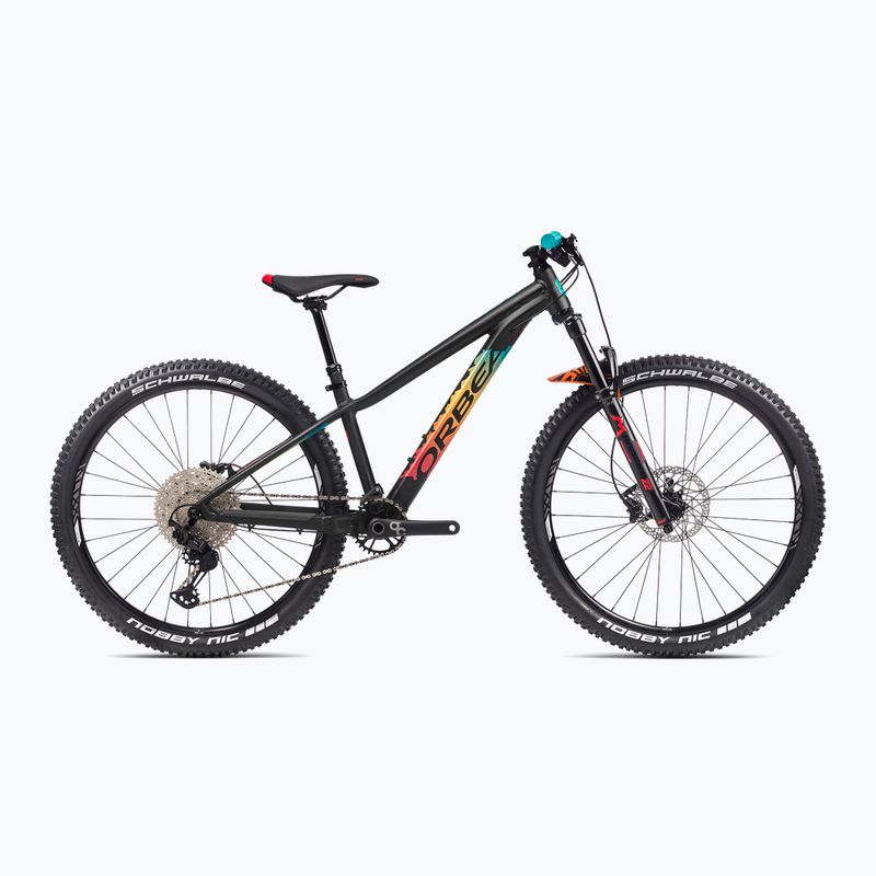 Bicicletta per bambini Orbea Laufey 27 H10 2023 nero opaco/arcobaleno