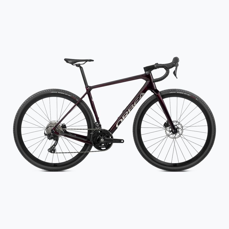 Bicicletta da ghiaia Orbea Terra M30 Team 2024 vino rosso carbonio vista