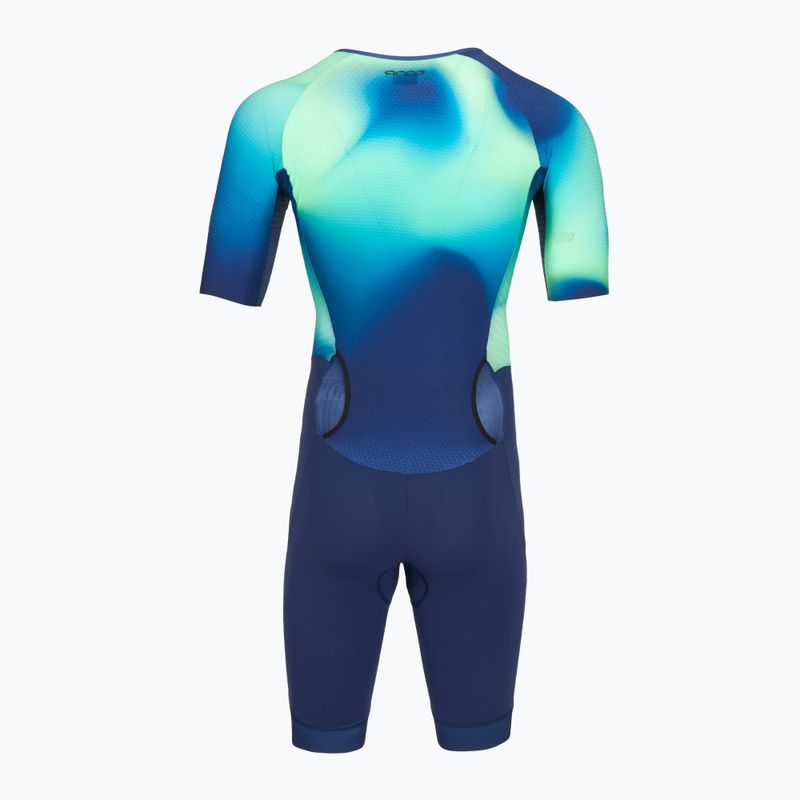 Body da triathlon da uomo Orca Athlex Aero Race Suit green print 2