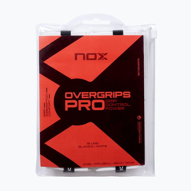 Overgrip per racchette da tennis NOX Pro Overgrip 12 pack white 2