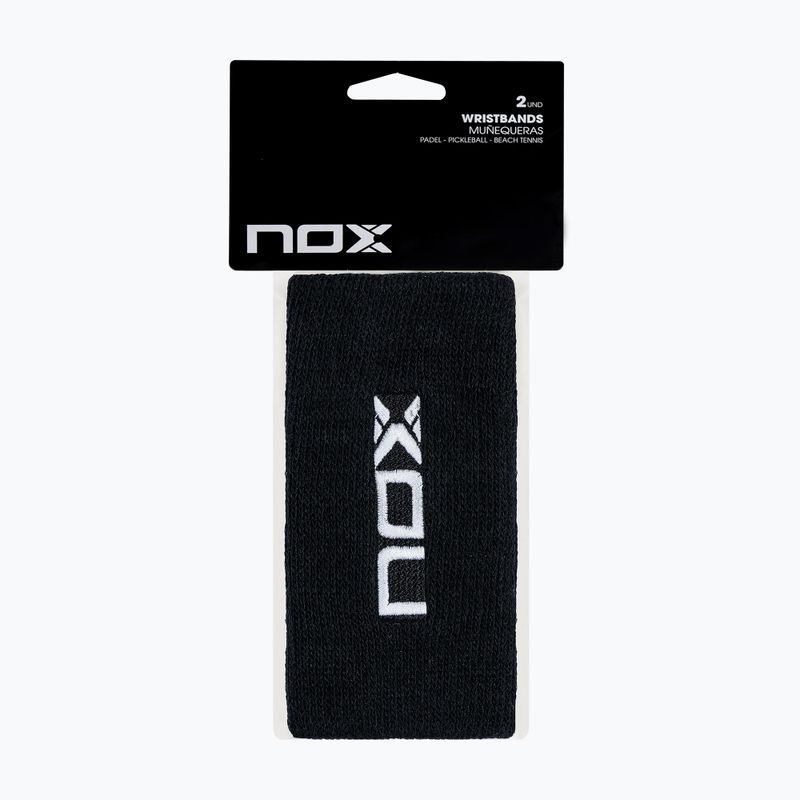 Fasce da polso in spugna NOX Wristband with Logo 2 szt. black/white 2