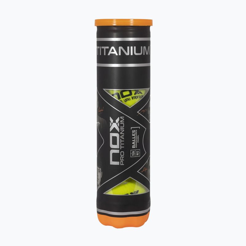 Palle da padel NOX Pro Titanium 4 pcs yellow 2