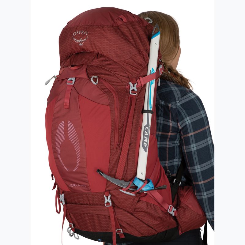Zaino da trekking da donna Osprey Aura AG 65 l XS-S berry sorbet red 10