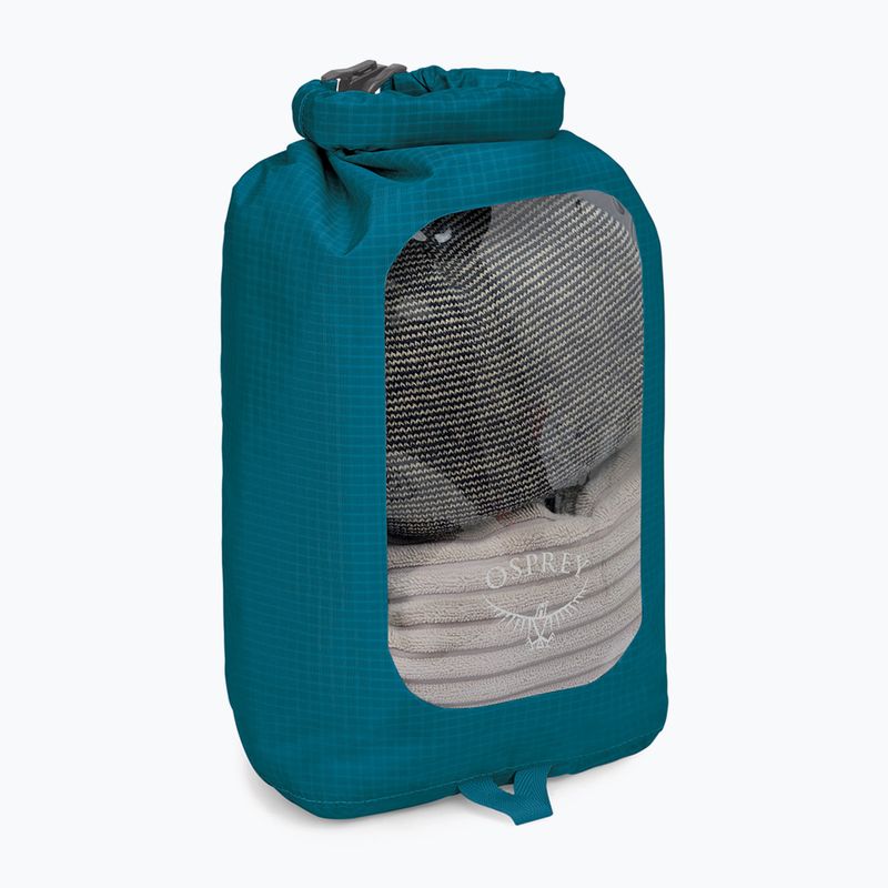 Sacco a secco Osprey con finestra 6 l, fronte acqua, blu 2