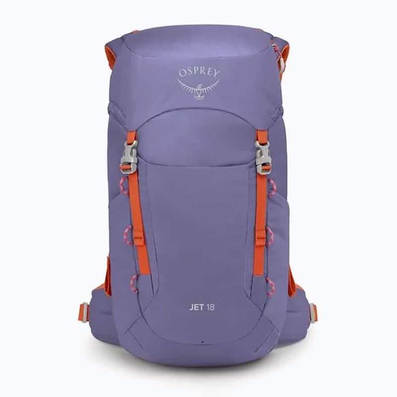 Zaino da trekking per bambini Osprey Jet 18 l euphoria purple/ mars orange