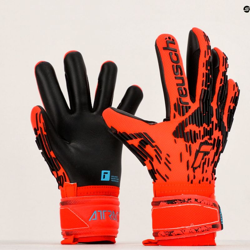 Guanti da portiere per bambini Reusch Attrakt Freegel Silver rosso vivo/blu futuro/nero 5
