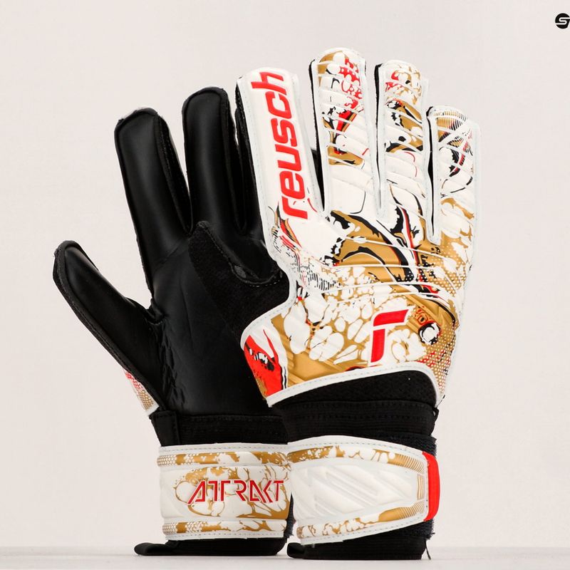 Guanti da portiere Reusch Attrakt Solid bianco/oro/nero 10