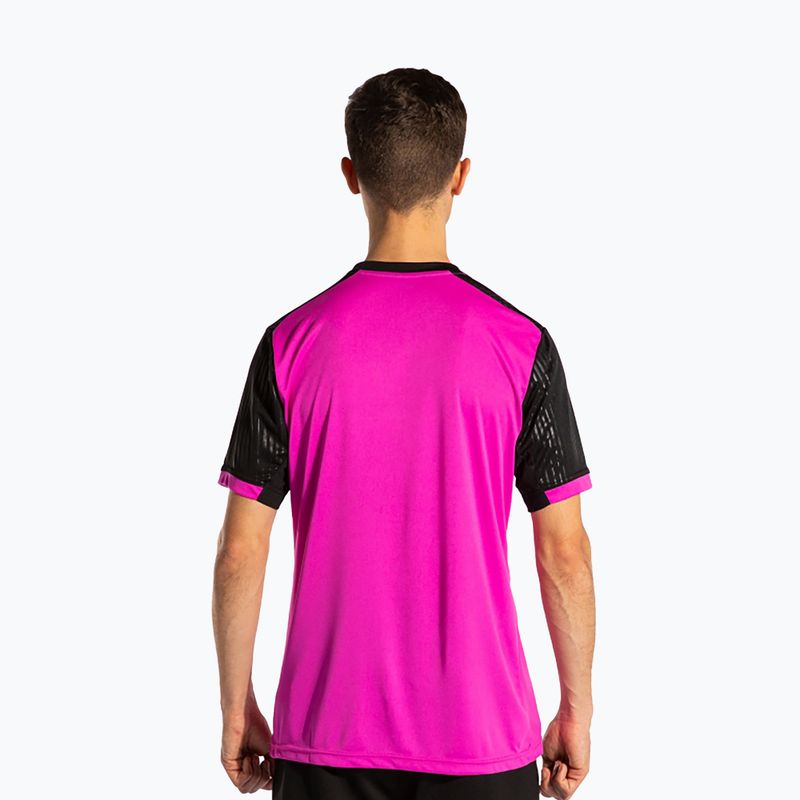 Maglietta da tennis da uomo Joma Montreal rosa fluorescente/nero 3