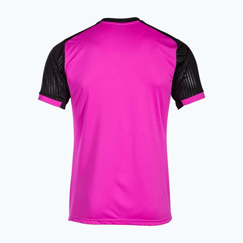 Maglietta da tennis da uomo Joma Montreal rosa fluorescente/nero 6