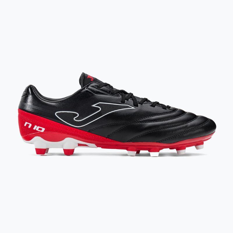 Scarpe da calcio Joma Numero-10 FG da uomo nero/rosso 2