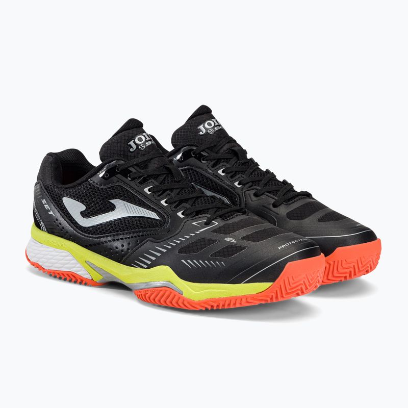 Scarpe da tennis da uomo Joma Set P nero/limone fluoro 4