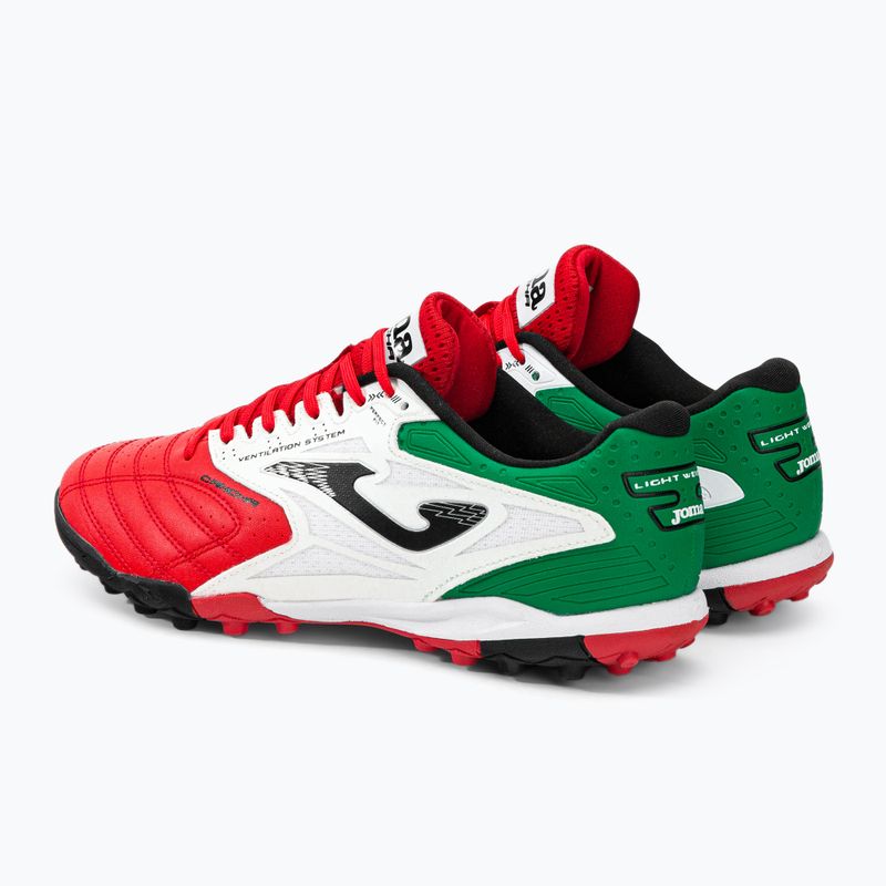 Scarpe da calcio Joma Cancha TF da uomo rosso/bianco/verde 3