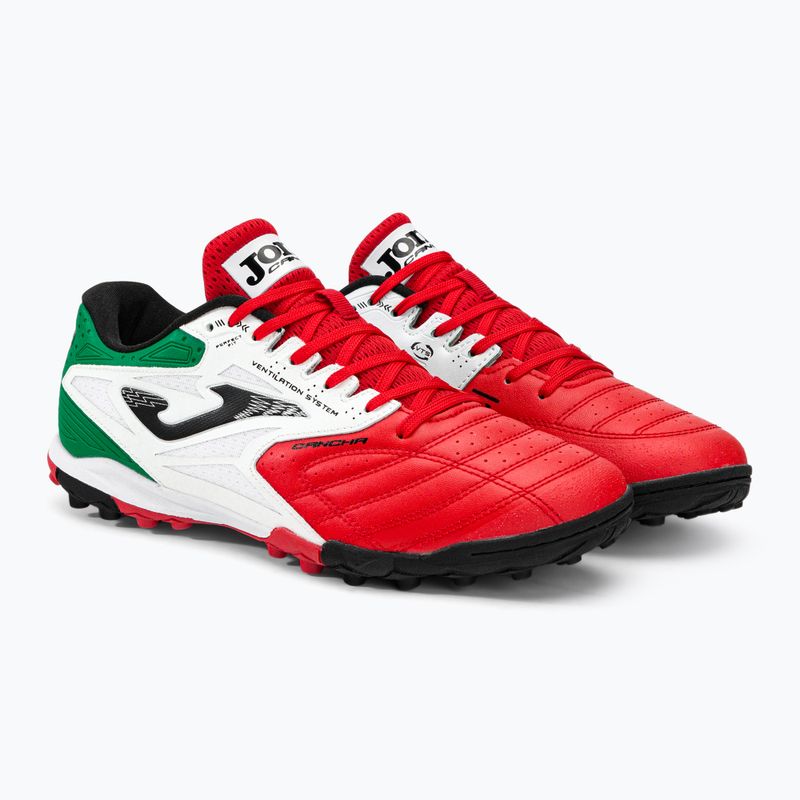 Scarpe da calcio Joma Cancha TF da uomo rosso/bianco/verde 4