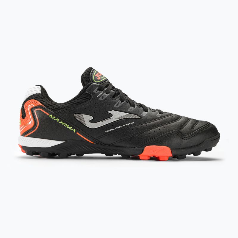 Scarpe da calcio Joma Maxima TF da uomo nero/arancio 2