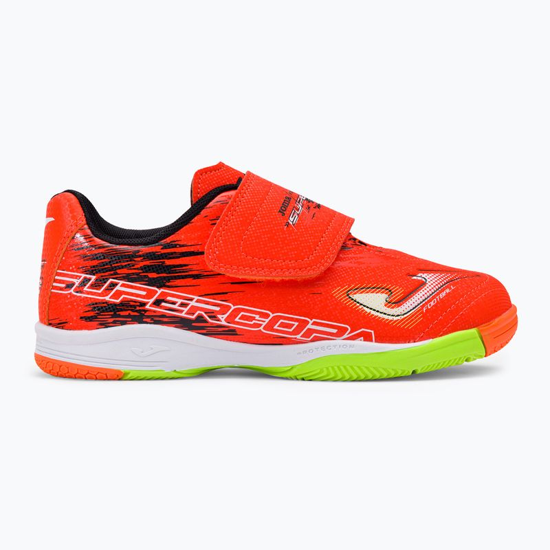 Scarpe da calcio Joma Super Copa IN corallo/verde fluor per bambini 2