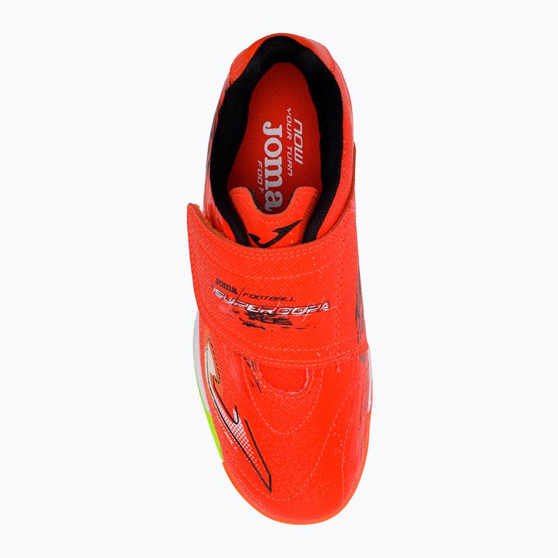 Scarpe da calcio Joma Super Copa IN corallo/verde fluor per bambini 6