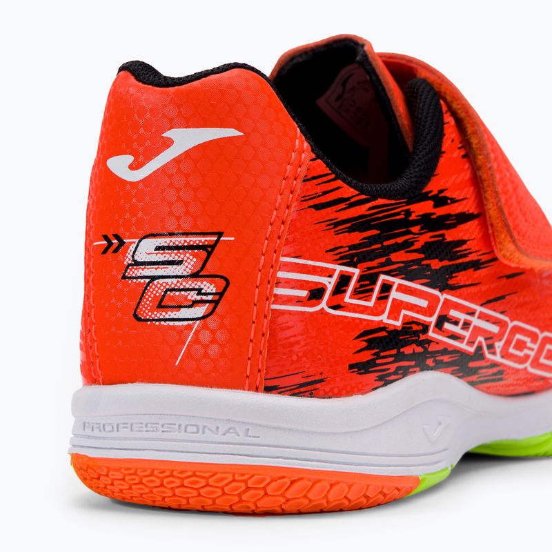 Scarpe da calcio Joma Super Copa IN corallo/verde fluor per bambini 8
