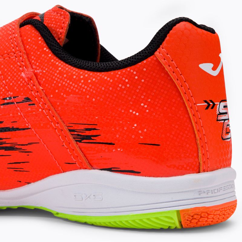 Scarpe da calcio Joma Super Copa IN corallo/verde fluor per bambini 10