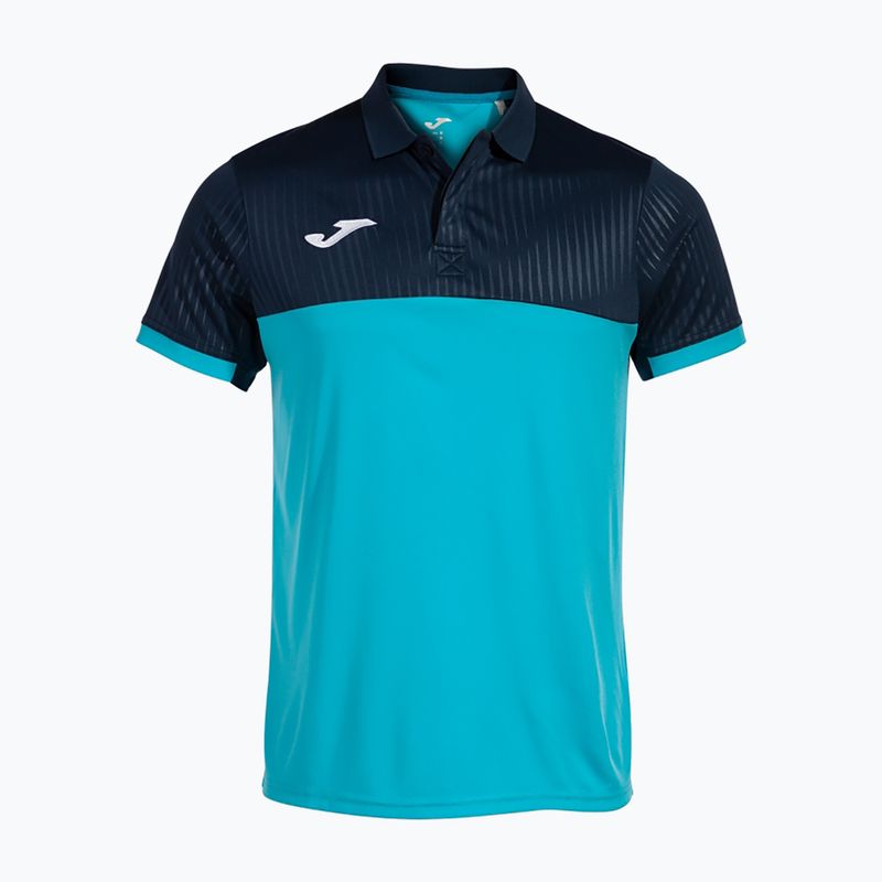 Polo da tennis da uomo Joma Montreal turchese fluorescente/blu navy