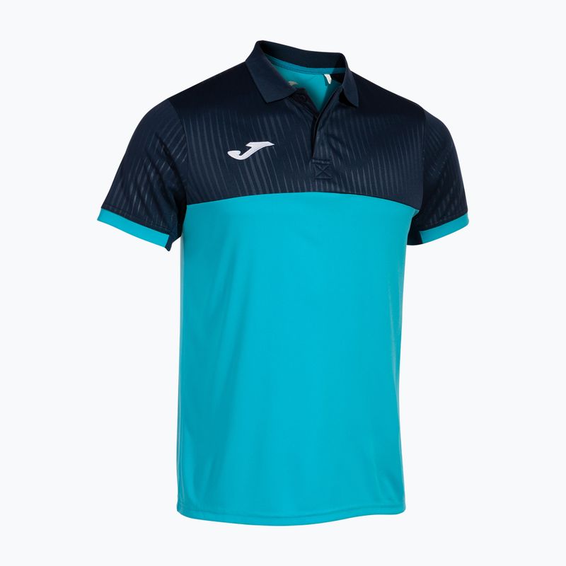 Polo da tennis da uomo Joma Montreal turchese fluorescente/blu navy 3