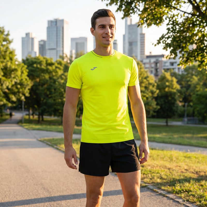 Maglia da corsa Joma R-City Slim fluor giallo uomo 5