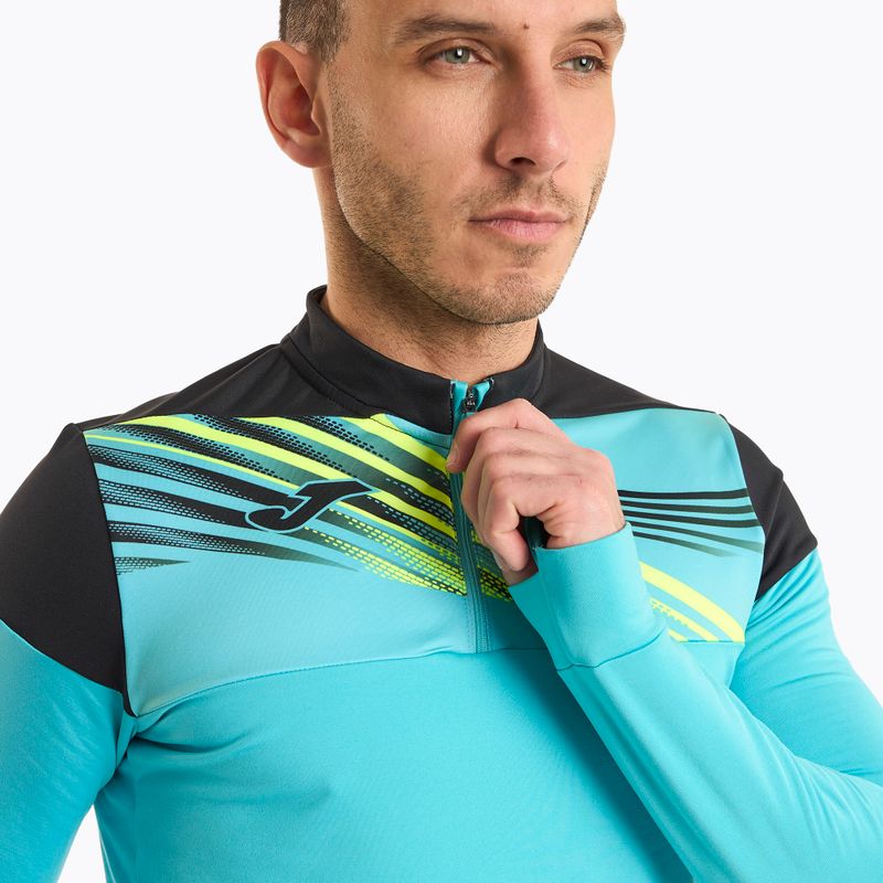 Felpa da corsa Joma Elite X fluor turchese/nera da uomo 3