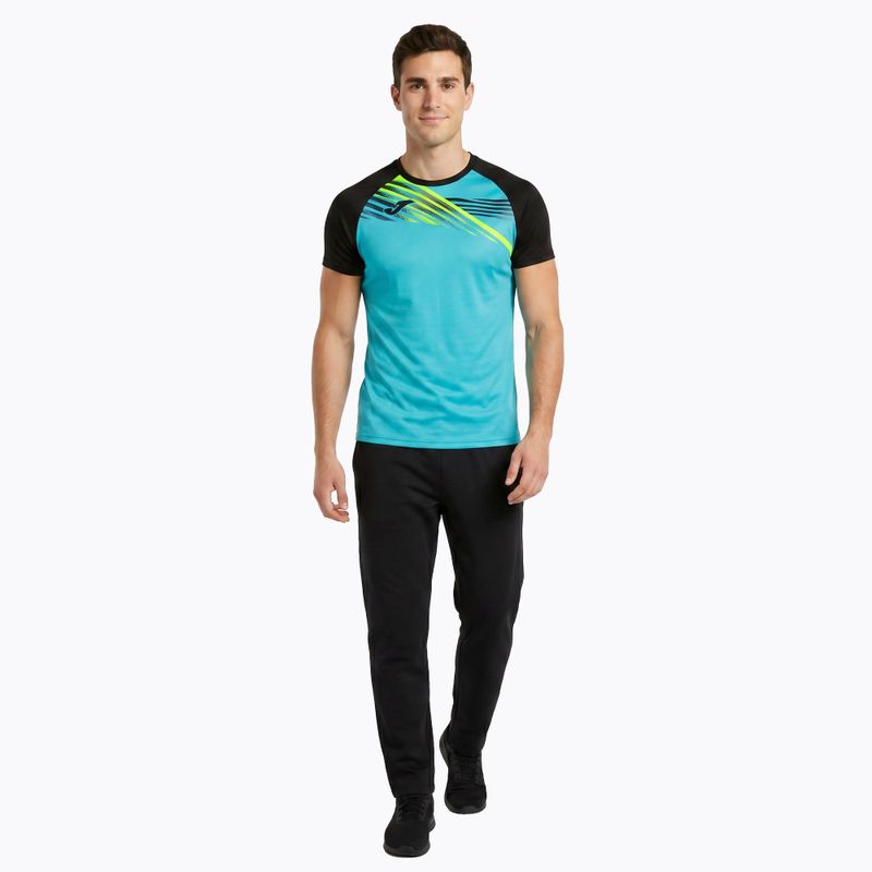 Maglia da corsa Joma Elite X fluor turchese/nera da uomo 2