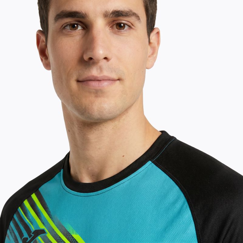 Maglia da corsa Joma Elite X fluor turchese/nera da uomo 4