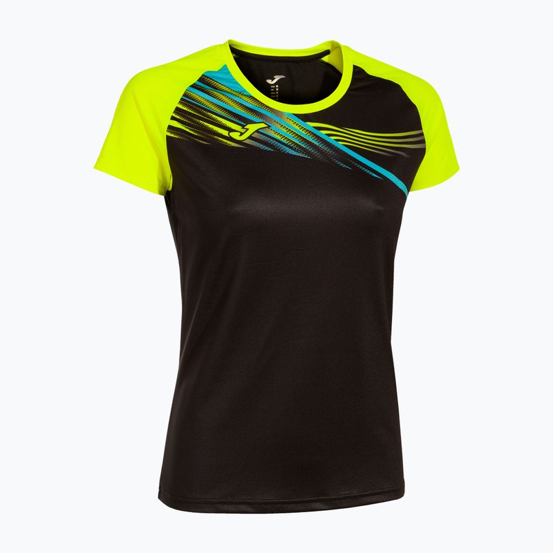 Maglia da corsa Joma Elite X donna nero/giallo fluo