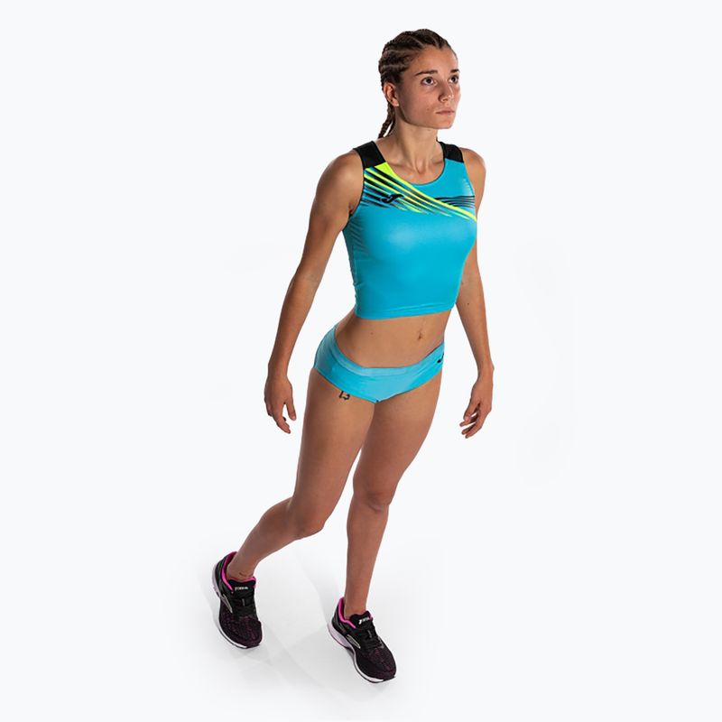 Top da corsa da donna Joma Elite X fluor turchese/nero 5