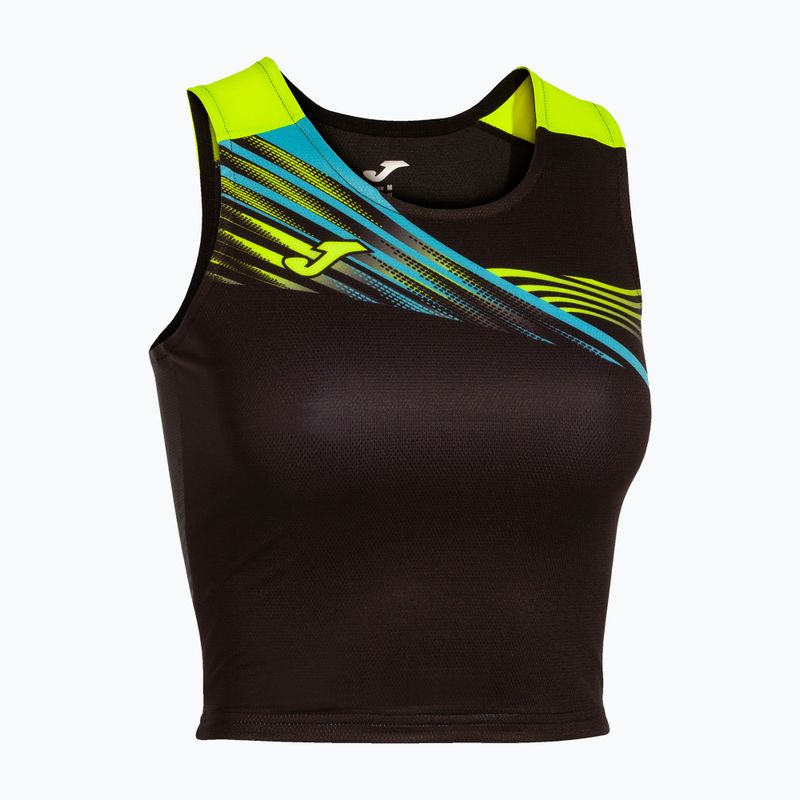 Top da corsa da donna Joma Elite X Top nero/giallo fluo