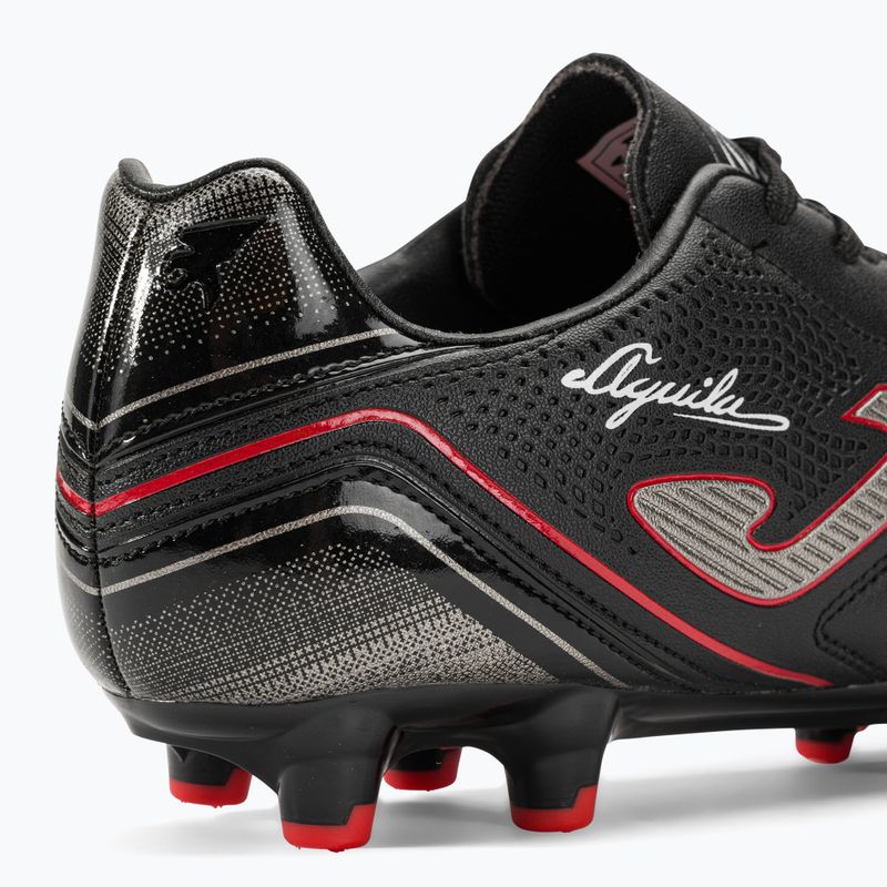 Scarpe da calcio Joma Aguila FG da uomo, nero/rosso 9