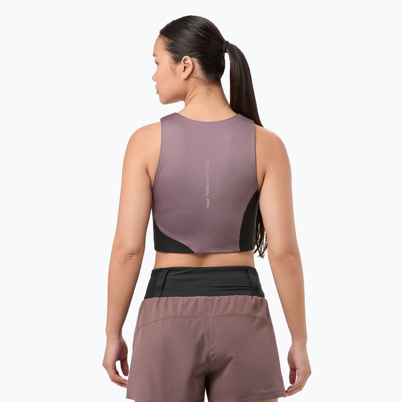 Canotta da corsa da donna NNormal Trail Cropped Top viola 3