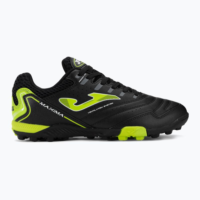 Scarpe da calcio Joma Maxima TF da uomo, nero/verde 2