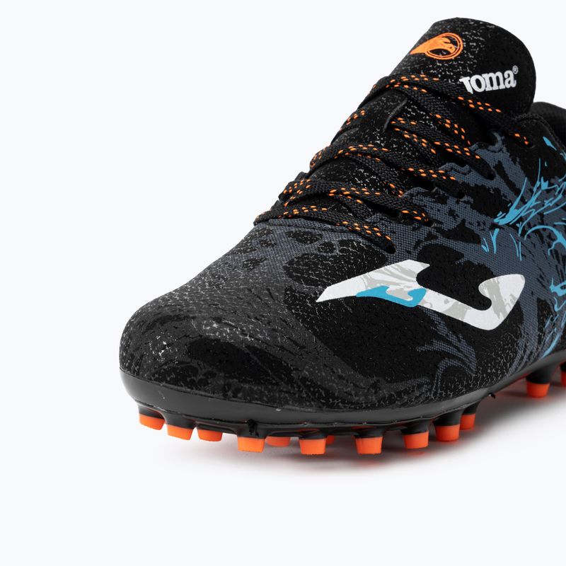 Scarpe da calcio per bambini Joma Super Copa Jr AG nero/turchese 8