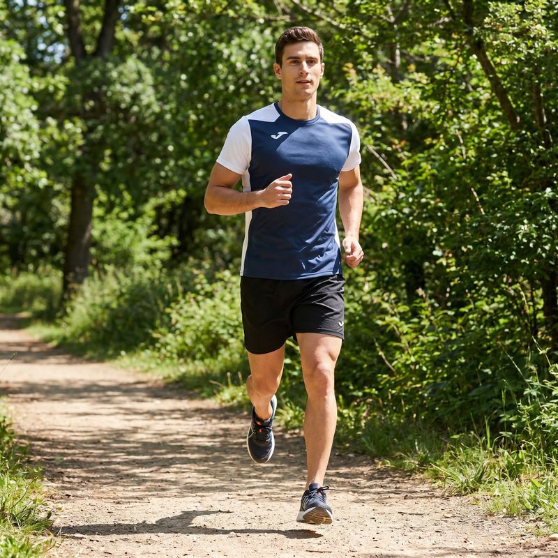 Maglia da corsa Joma Record II da uomo bianco/marino 6