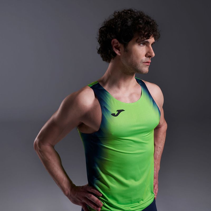 Maglia da corsa Joma Elite XI fluor verde/navy da uomo 7