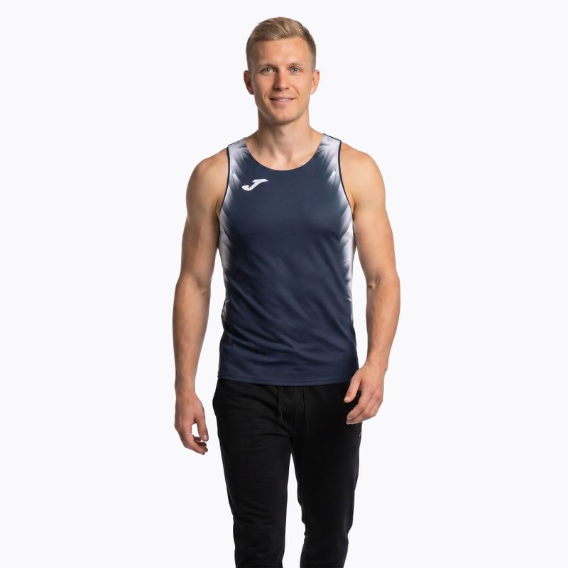 Maglia da corsa Joma Elite XI bianca e blu da uomo 3