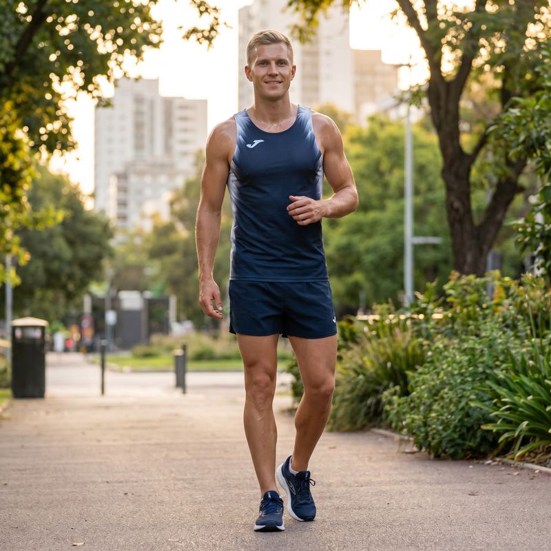Maglia da corsa Joma Elite XI bianca e blu da uomo 8