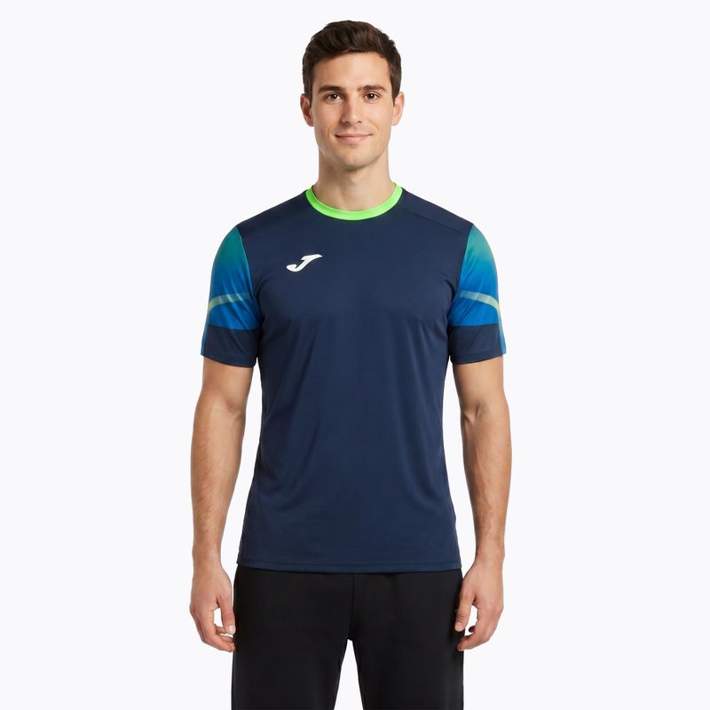 Maglia da corsa Joma Elite XI da uomo, blu/fluor verde