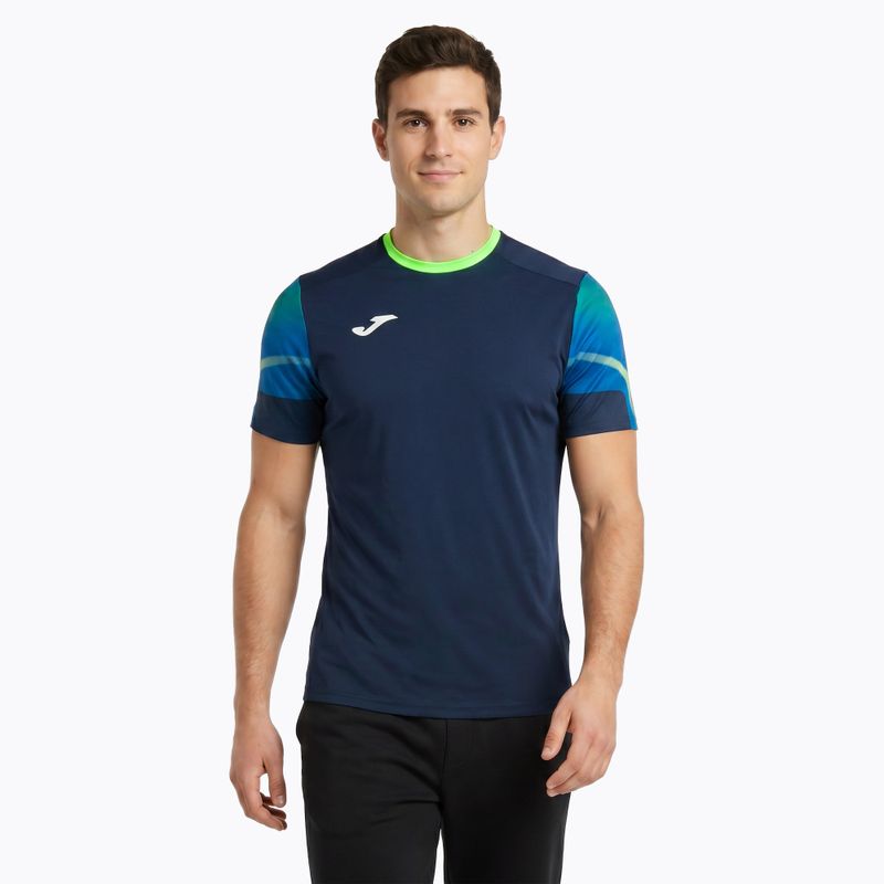 Maglia da corsa Joma Elite XI da uomo, blu/fluor verde 3